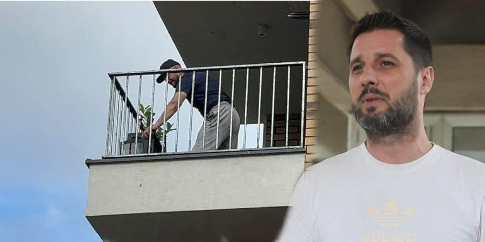 Miljković se vratio u stan, a evo šta radi komšija: Izašao na terasu pa se odmah prihvatio ovog posla (VIDEO)