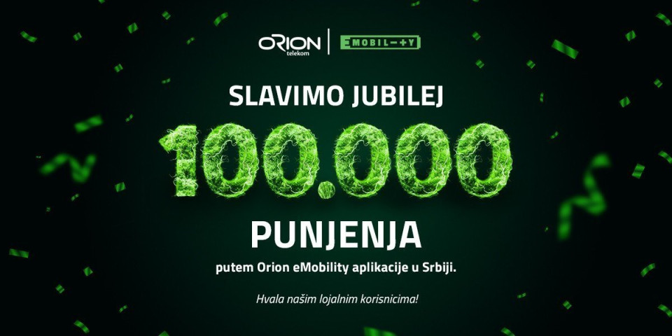 Orion eMobility slavi 100.000. punjenje putem aplikacije