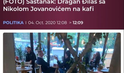 JE L' SAD I ZA ĐILASA VUK "POLU BOŠNJAK"? A MARINIKA... Lider SSP pije kaficu sa Nikolom Jovanovićem, a njihovu "saradnju" promoviše njegov portal!