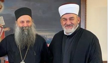 GASI VATRU DOK MOŽEŠ I BUDI STRPLJIV! Sastali se muftija beogradski Mustafa Jusufspahić i patrijarh Porfirije, pa poslali poruku mira (foto)