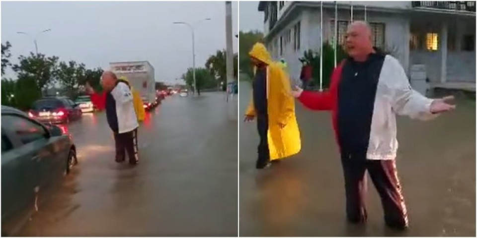 (FOTO/VIDEO) Haos u Grčkoj! Gradonačelnik Volosa u vodi do kolena urla na vozače: ''Gde ćete, ostanite kod kuće, voda dolazi!''