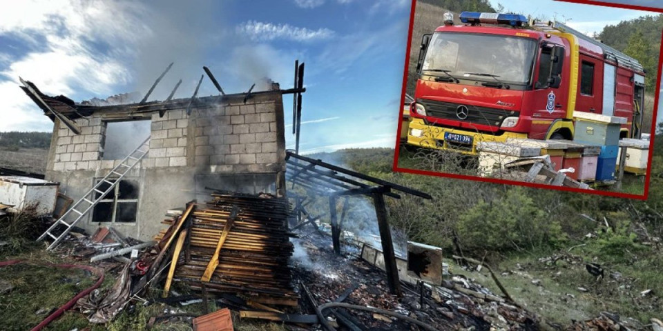Gori porodična kuća u Smederevu! Vatrogasci na terenu