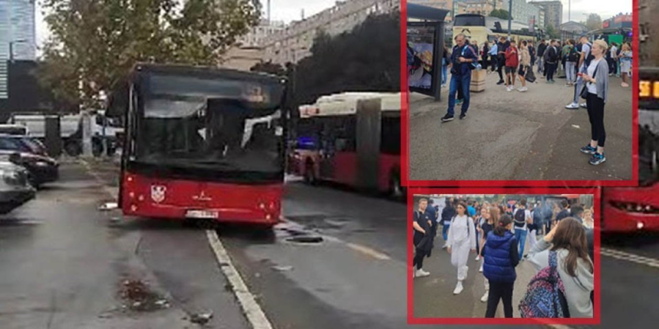 (VIDEO/FOTO) Kolaps kod Beogradskog sajma: Autobus GSP sleteo sa puta