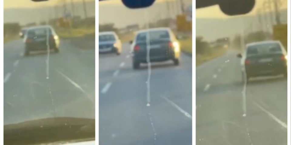 "Zbog takvih ginu porodice"! Vozač leluja po putu, prelazi u suprotan smer, tragedija izbegnuta za dlaku (VIDEO)