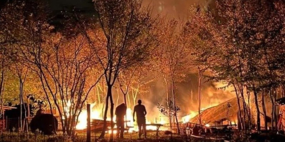 Veliki požar kod Knića! Vatrena stihija progutala dve vikendice na Gružanskom jezeru (FOTO)