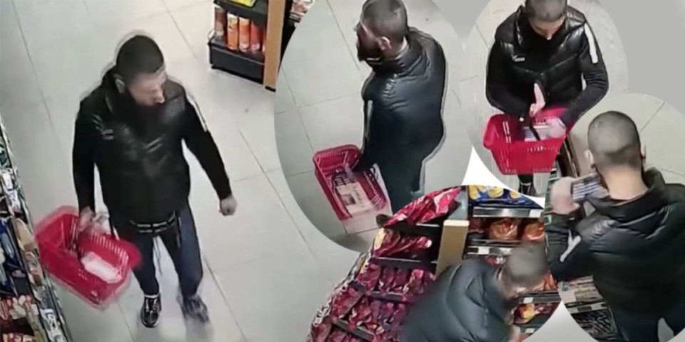 Kakva lopovčina bez blama! Napunio prsluk sa najmanje deset bombonjera! (FOTO/VIDEO)