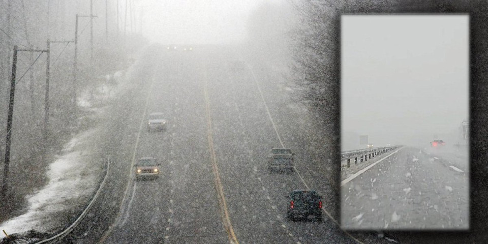 Kijamet na autoputu! Brisači ne mogu ništa snegu - Od vejavice se ne vidi prst pred okom! (VIDEO)