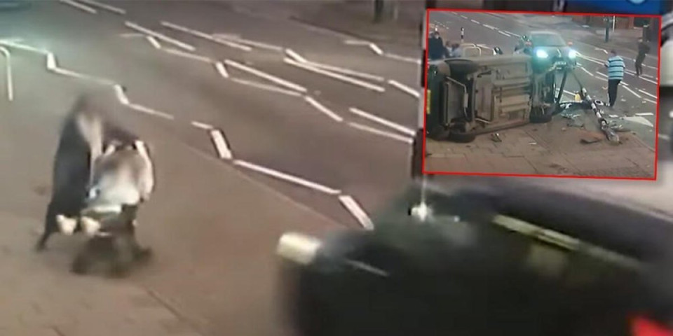 (VIDEO) Čudo Božje! Majka i ćerka za dlaku izbegle smrt! Automobil udara u banderu i uleće na trotoar, a onda...
