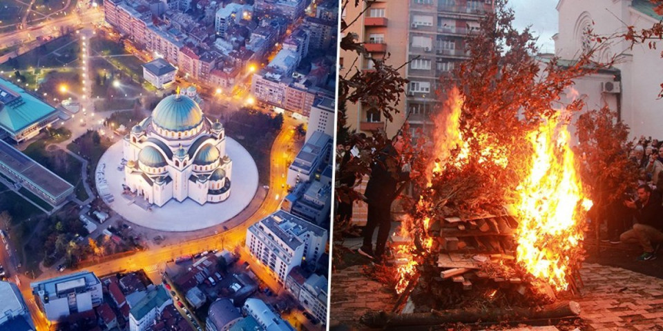 Veličanstvena slika Badnje večeri u Beogradu! Veliki broj okupljenih građana - Zapaljen i badnjak (FOTO)