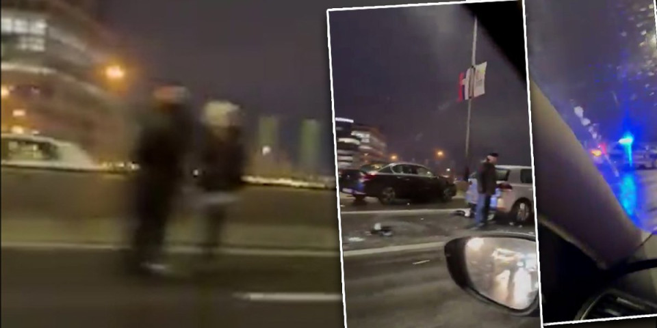 Teška saobraćajka na Gazeli! Automobili razlupani, srča rasuta svuda po putu: Policija na licu mesta! (VIDEO)