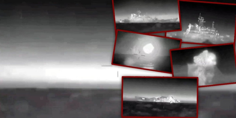 Ukrajinski dronovi se po noći prikrali ruskoj grdosiji! Objavljen prvi snimak napada u Crnom moru! (VIDEO)