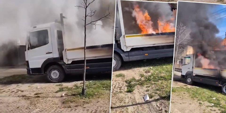 Podmetnut požar u Novom Sadu? Kamion u plamenu (VIDEO)