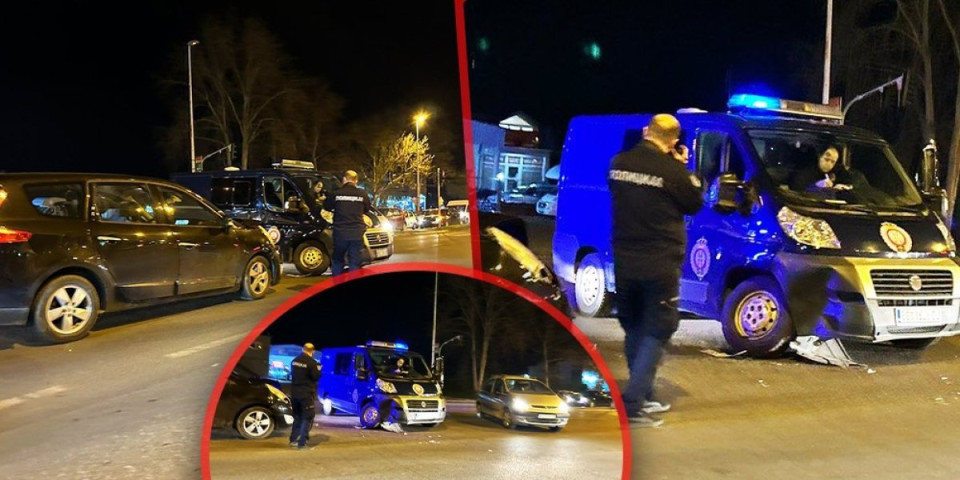 Sudar automobila i policijske "marice"! Karambol u Zemunu (FOTO)