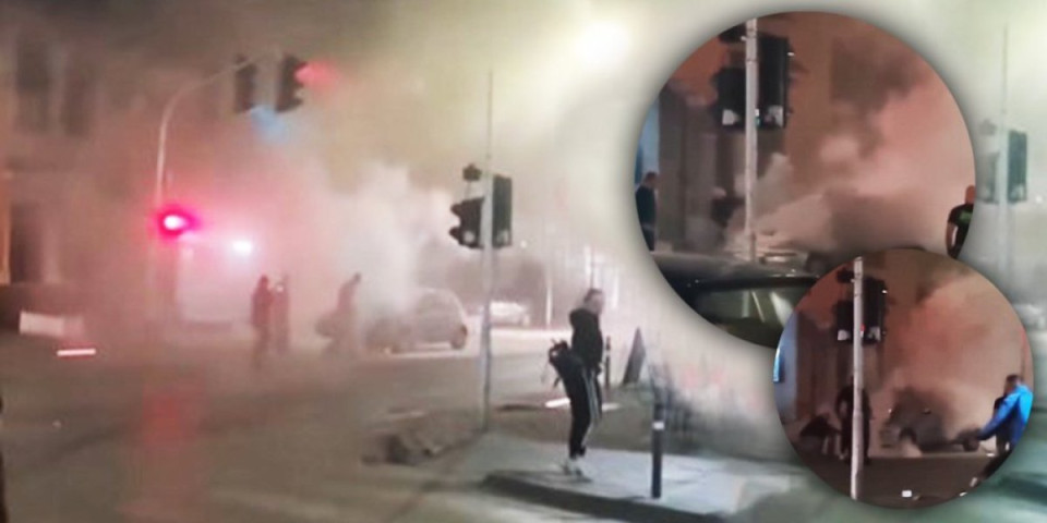 (VIDEO) Izgoreo automobil u Jagodini! Policajci ga gasili, ali bezuspešno...