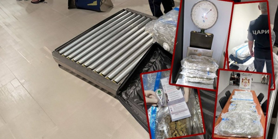 Hapšenje na aerodromu Nikola Tesla: Putnik iz Pariza doneo pun kofer droge! (FOTO/VIDEO)