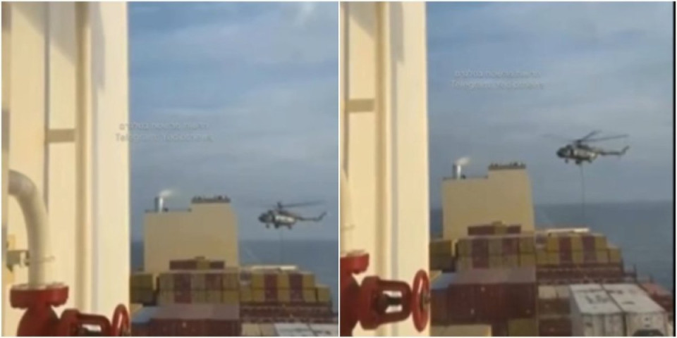 Drama u Ormuskom moreuzu! Iranci dojurili helikopterom, pogledajte zaplenu izraelskog teretnog broda! (VIDEO)