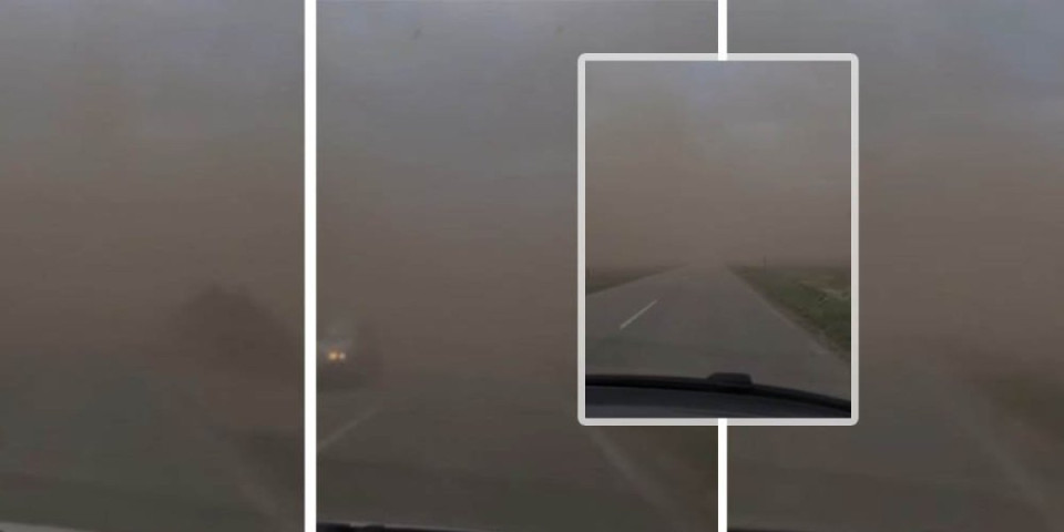 Prst pred okom se ne vidi! Apokaliptične scene u Srbiji: Prašinska oluja prekrila nebo (VIDEO)