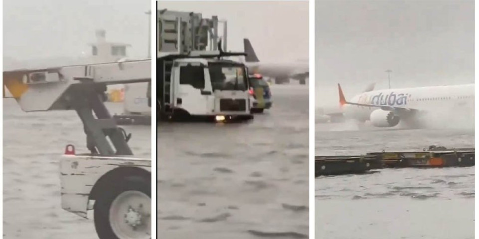 Sudnji dan u Dubaiju! Strašan prizor sa aerodrom nakon potopa koji je izazvala kiša (VIDEO)