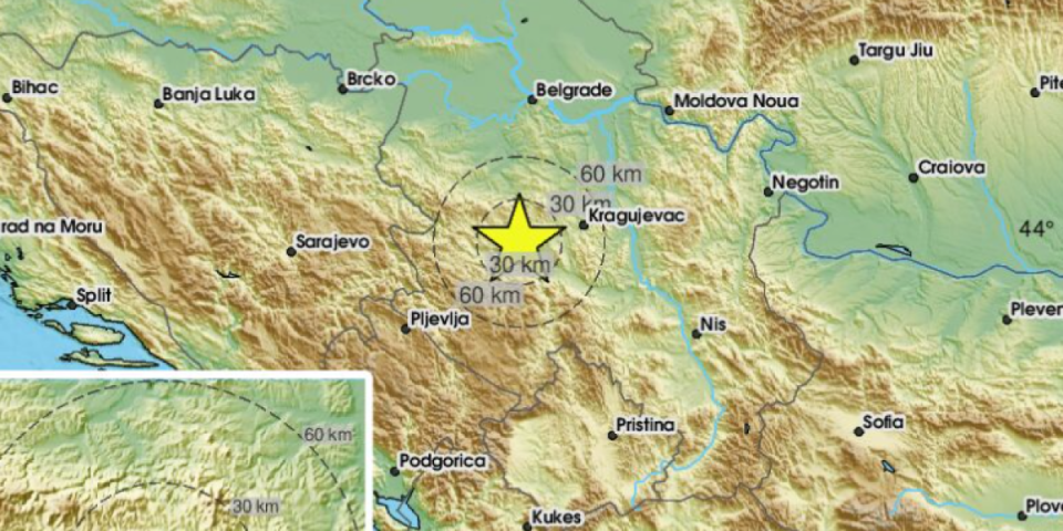 Zemljotres kod Čačka! Tlo se treslo jačinom 2,7 stepeni po Rihteru