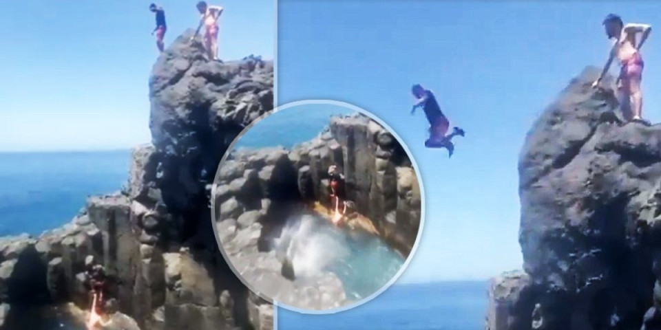 Ovaj horor ne želite da vidite! Muškarac skočio sa ozloglašene stene u more, međutim, loše je procenio... (VIDEO)