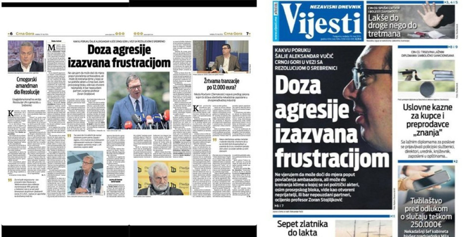 Tajkunske Vijesti ruku pod ruku sa opozicijom! Po svaku cenu opravdaju crnogorsko glasanje za rezoluciju o Srebrenici