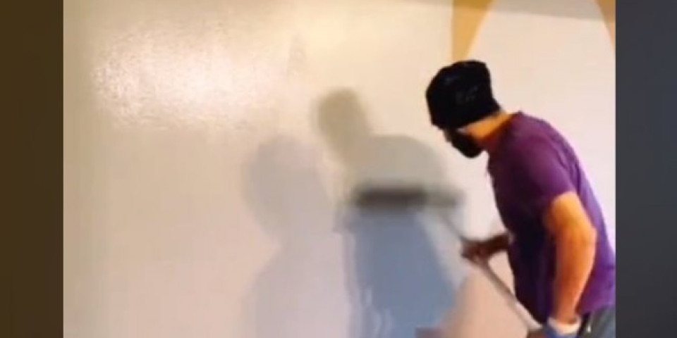 ČOVEK KOJI JE ZALUDEO SVE Objavio snimak kako okrečiti zid za samo 30 sekundi - EVO U ČEMU JE CAKA! /VIDEO/