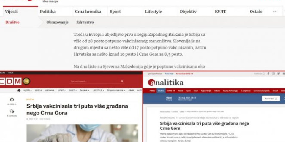 CRNOGORCI ODUŠEVLJENI IMUNIZACIJOM U NAŠOJ ZEMLJI: Srbija treća u svetu i lider regiona po broju vakcinisanih građana!