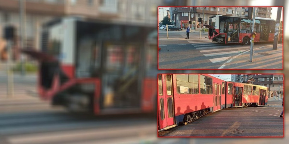 Jeziva saobraćajka u Beogradu! Sudar tramvaja i autobusa, ima povređenih (FOTO)