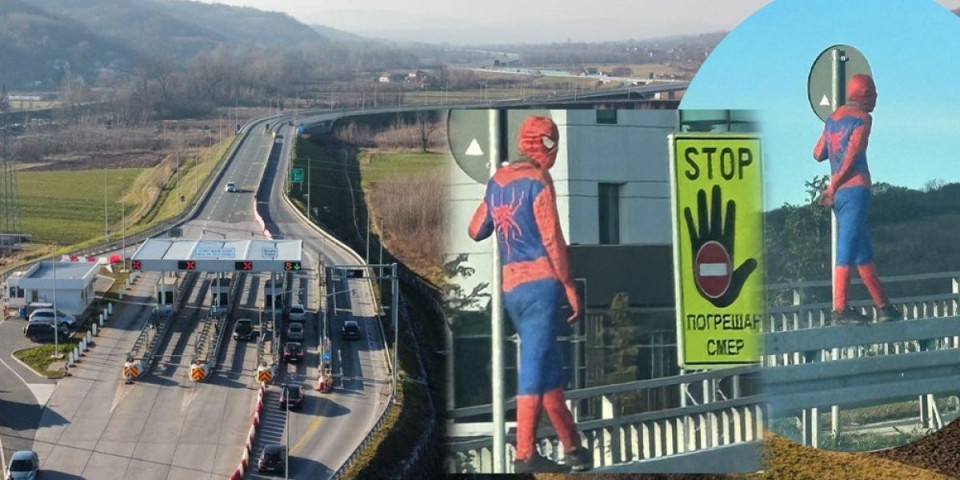Srpski Spajdermen ponovo u akciji! Neobičan prizor na auto-putu kod Beograda: Super heroj hoda bankinom!