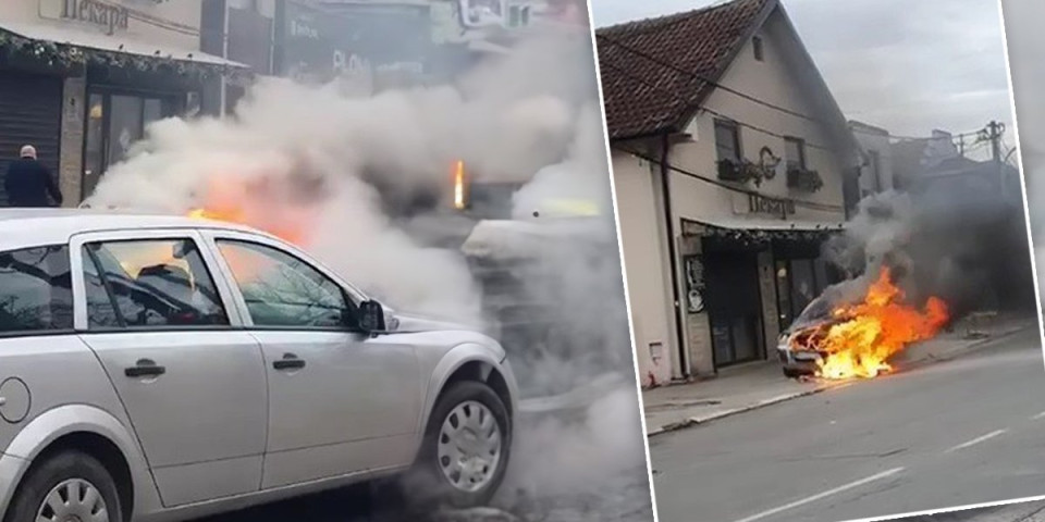 Uzbuna u Železniku! Automobil planuo "iz čista mira", komšija gasio vatru (VIDEO)
