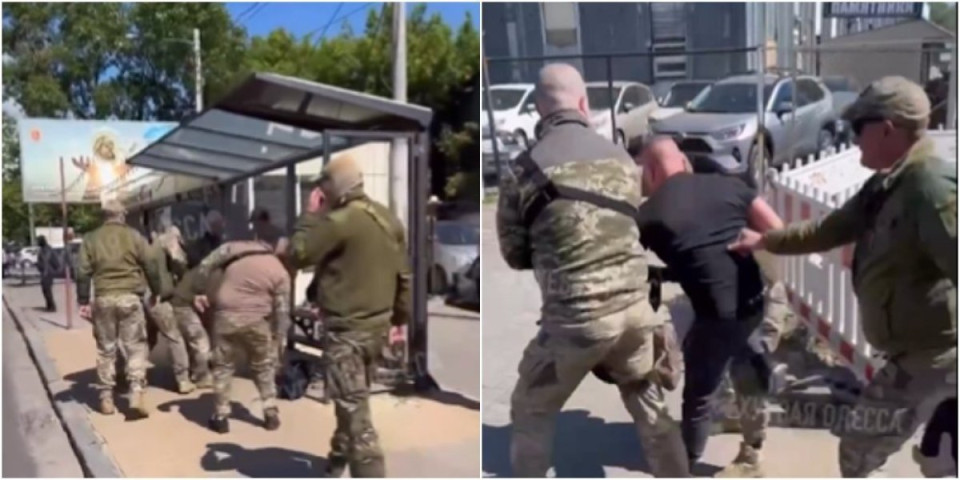 U uniformama upadaju u gradski prevoz i skaču na čoveka! Šokantni snimci mobilizacije u Odesi! (VIDEO)